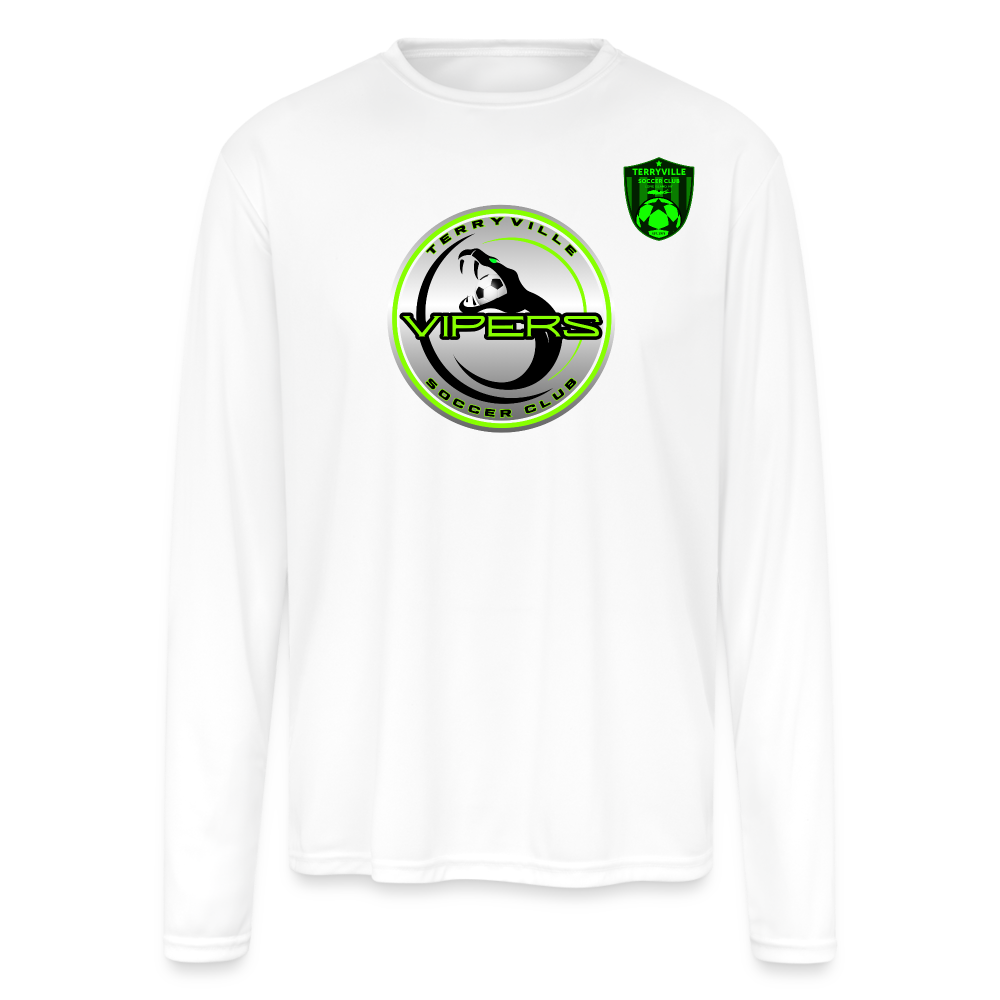 Men's Moisture Wicking Performance Long Sleeve T-Shirt - white